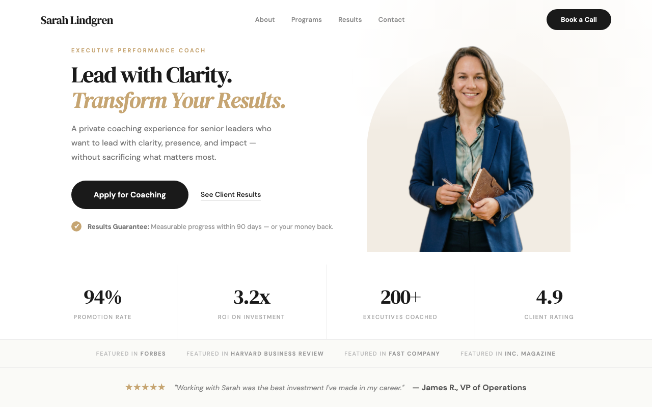After: premium coach website